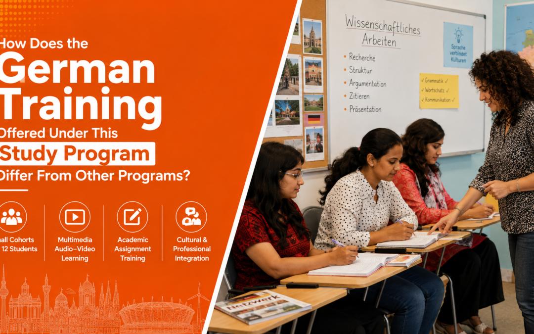How does the German language training offered in the FH Dortmund Study Preparation Program differ from other German language programs?